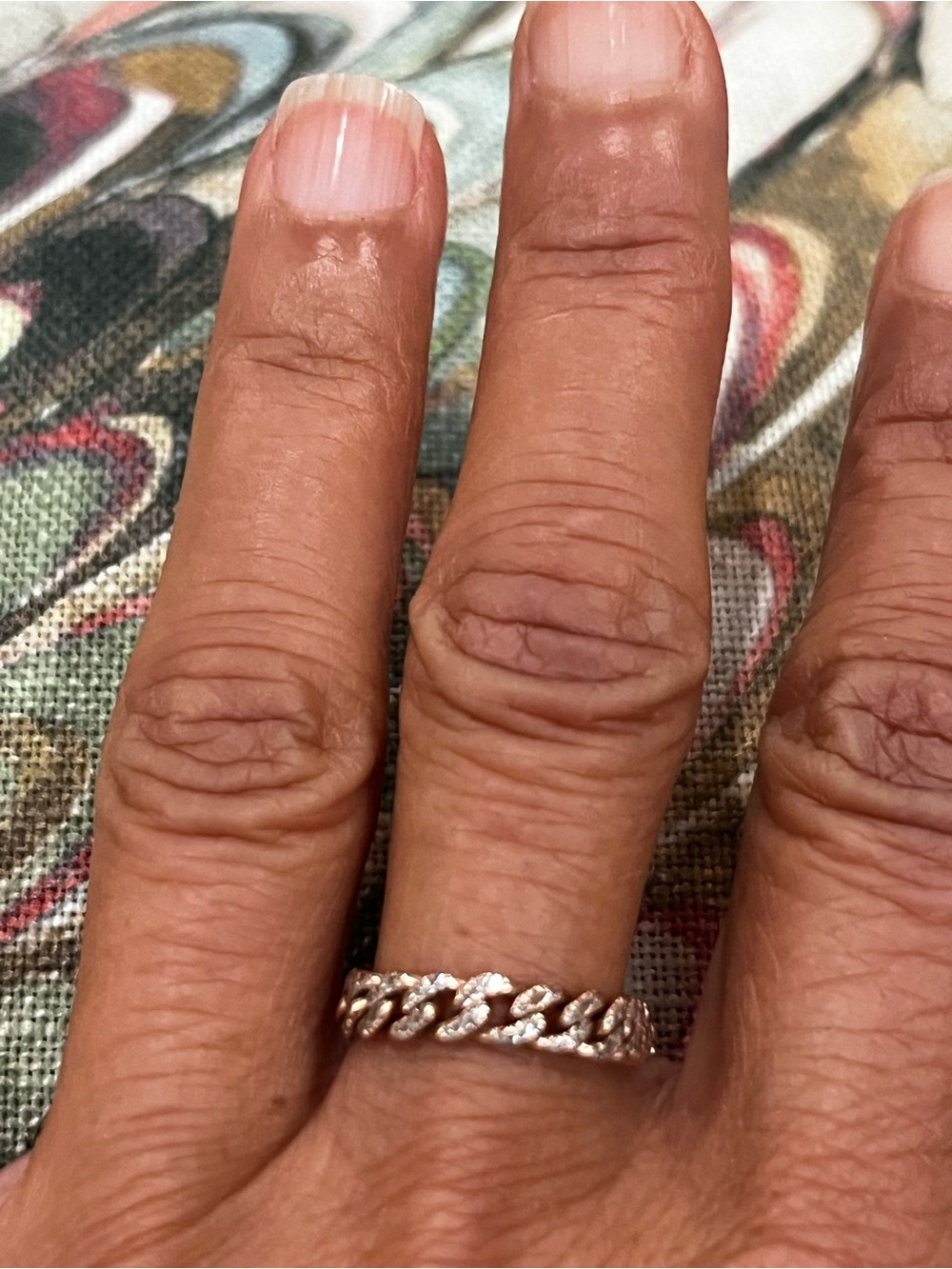 EF collection Delicate 14k rose gold tone  Chain Link Ring - Women's Jewelry